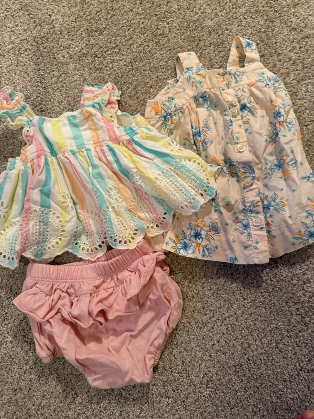 GAP Pastel Striped & Floral Baby Matching Set - Pink, Yellow, Blue